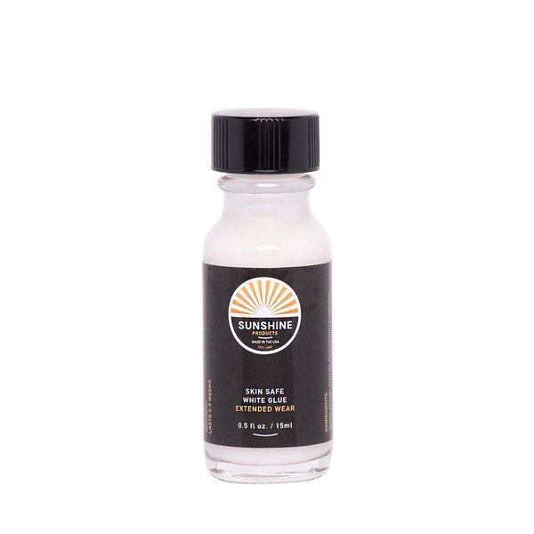 Sunshine Bond Skin Safe White Glue Hair Replacement Adhesive - Extended Hold for Poly and Lace Hairpiece, Wig, Toupee Systems - Invisible, Waterproof Bonding Glue (.5oz)