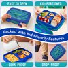 Bentgo Kids Prints Leak-Proof, 5-Compartment Bento-Style Kids Lunch Box - Ideal Portion Sizes for Ages 3-7, Durable, Drop-Proof, Dishwasher Safe, & Made with BPA-Free Materials (Sharks)
