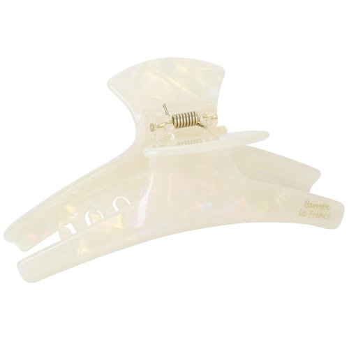 Big Hair Claw Clips for Women Acetate Hair Claws for Long Thin Thick Hair Banana Metal Hair Barrette 4.5"Strong Hold Jaw Claw Clips for Girls Nonslip French Style Hair Accessories (pearl white)