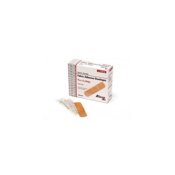 3/4" x 3" FABRIC ADHESIVE BANDAIDS FLEXIBLE BOX OF 100 BANDAGES BAND AID!!