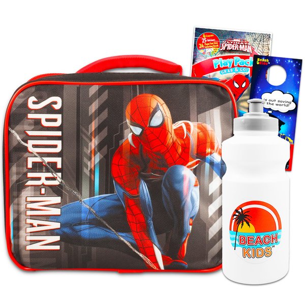 Spiderman Lunch Box Travel Activity with Spiderman Coloring Book and Stickers for Boys Girls Kids