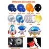 Beaumode DIY Space Astronaut Balloon Garland Arch Kit 148pcs for Outspace Baby Shower Two the Moon Birthday Planet Rocket Party Decoration (Blue Orange Silver 01)