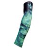 Sports Farm NEW Moisture Wicking Arm Sleeve - Black Green Skull - (Small)
