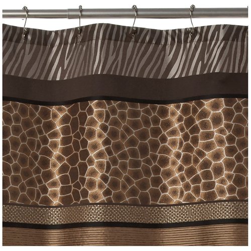Popular Bath Safari Stripes Bathroom Shower Curtain Animal Print Shower Curtain Luxury Southwest Shower Curtain Unique Design Rustic Shower Curtain, Chocolate