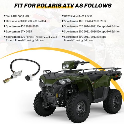 M MATI Rear Foot Brake Master Cylinder Assembly for Polaris 450 Farmhand Hawkeye 325 2X4 400 HO 2X4 Sportsman 450 500 570 800 Sportsman 500 Forest Tractor Sportsman ETX 1911688