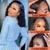 Besurina Curly Bob Wig Human Hair 14 Inch Glueless 13x4 Lace Front Wigs Pre Plucked for Black Women 180% Density Mongolian HD Kinky Curly Bob Lace Frontal Wigs Wet and Wave
