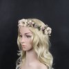 Bridal Flower Garland Artfen Headband Flower Crown Hair Wreath Halo Adjustable Ribbon Wedding Festivals Red Bean Paste