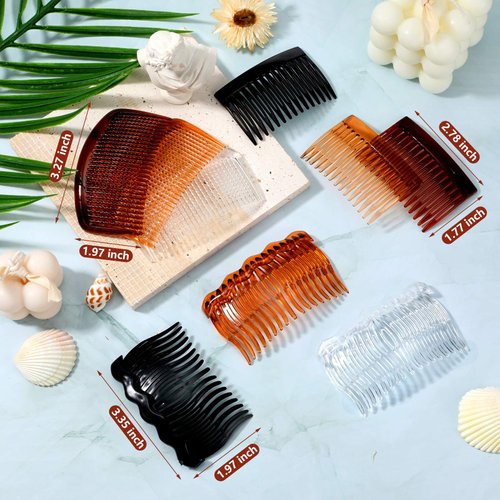 12 Pieces French Side Hair Twist Comb Plastic Decorative Hair Comb Clips with Teeth Styling Hair Side Combs Hair Combs for Women Girls Accessories Fine Hair(15 Teeth, 17 Teeth, 29 Teeth)