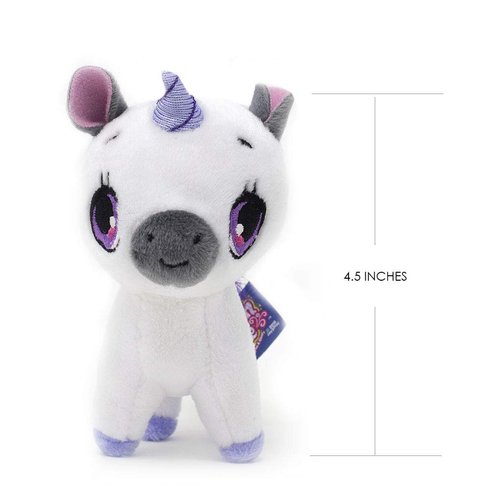 Wish Me Pets - Light Up LED Stuffed Animals - Mini Purple Unicorn with Glowing Purple Horn