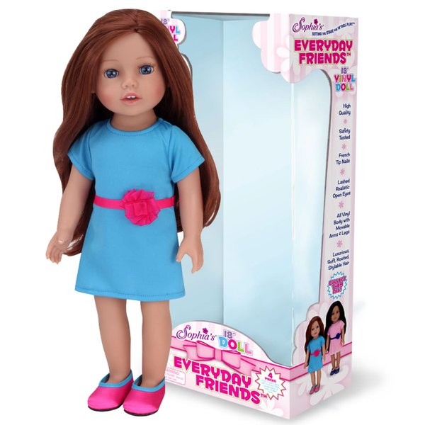 Sophia's Everyday Girl Collection Posable 18'' All Vinyl Doll Hailey with Auburn Hair, Blue Eyes and Light Skin Tone