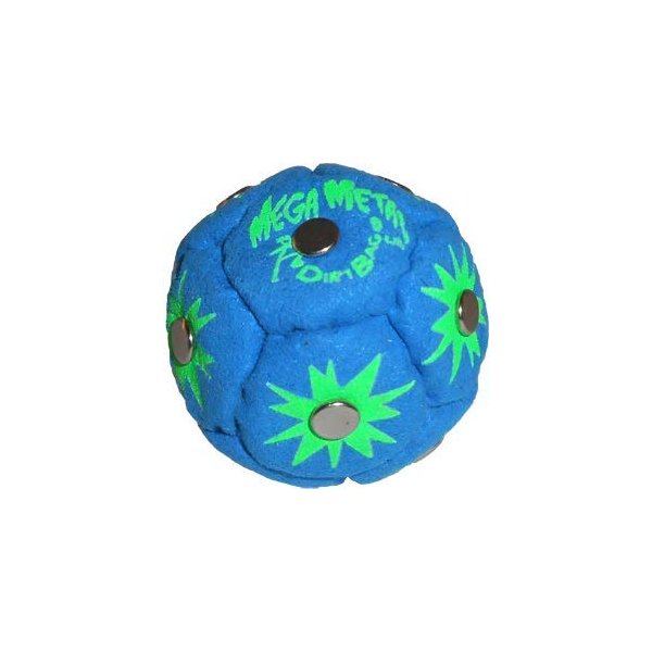 DIRTBAG Mega Metal Footbag Hacky Sack, Handmade Footbags, Flying Clipper Original Design, Steel Pellet Blend - Blue.