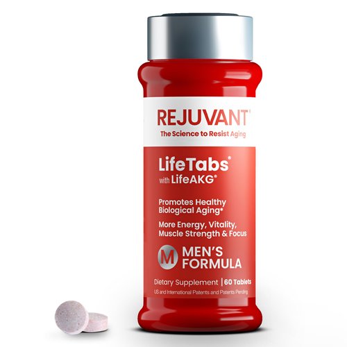 Rejuvant Men's AKG Supplement 1000MG Ultra 98% Pure (Calcium Alpha-Ketoglutarate) with Patented AKG Vitamin A Rich Controlled Release Formula for Longevity, Recovery, and Cell Repair, 60 Capsules