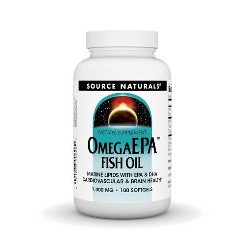 Source Naturals OmegaEPA Fish Oil - Marine Lipids with EPA & DHA Supports Cardiovascular & Brain Health - 100 Softgels