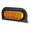 Partsam 2 Pcs AMBER Oval 6-1/2" Sealed LED Turn Signal and Parking Light Kit with Mounting Brackets, Grommet and Plug, Faceted Led Trailer Lights w Amber Reflector on trailers less than 80" wide