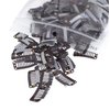 SWACC 100 Pcs U Shape Metailic Snap Clips ins for Hair Extension Hairpiece DIY Snap-Comb Wig Clips with Rubber (Brown, 9-Teeth 6 Holes)