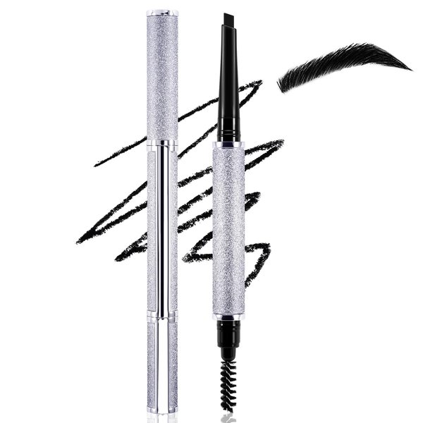 Boobeen Eyebrow Pen Waterproof Eyebrow Pencil Long Lasting Black Eyebrow Filler Pencil with Spoolie Brush, Creates Natural Eye Brows Makeup Effortlessly