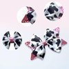 2PCS Cow Print Hair Bow Clips for Girls,Cute Moo Cow Hair Barrettes Hand-made Grosgrain Ribbon Hair Bows Pink Cow Bow Alligator Clips Hair Accessories for Toddlers Baby Little Girls Kids Teens
