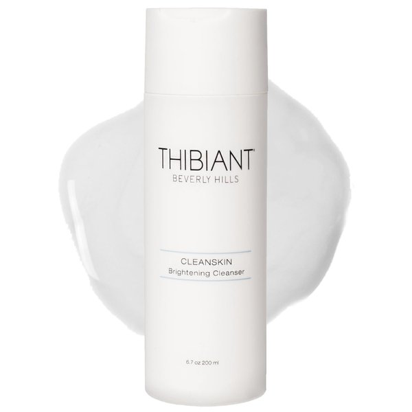 Thibiant Beverly Hills CleanSkin Brightening Cleanser, Milky Gel Facial Wash Cleanses, Exfoliates and Hydrates Skin, Light Foaming Removes Dirt, Oil and Makeup, Paraben Free, 6.7 Oz