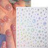 8Sheets Gold Star Heart Moon Nail Stickers,3D Silver Stars Hearts Nail Art Stickers Rose Gold Laser Silver Metallic Hollow Heart Moon Star Nail Decals for Women Nail Decor Nail Design Nail Accessories