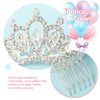 Yean Mini Princess Crown Comb Silver Crystal Tiara Hair Comb Rhinestone Hair Accessories Decorations for Women and Girls (Silver)