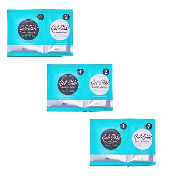 AvryBeauty Gel-Ohh Jelly Spa Bath 3 pack, Pearl Glow, Clean Scented, Aloe Infused, Jelly Pedicure, Salon Services, Pedicure, Salon Pedi, Relaxation, Heat & Aroma Therapy, Foot Care