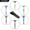 2 Pack Silicone Razor Travel Case for Most Manual Razor Safety Razor Cover Compatible with Gillette Razor Parker Razor Merkur Razor (Blue+Black)
