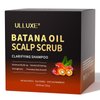 Batana Oil Scalp Scrub with Scalp Massager, Scalp Exfoliator Shampoo with Rosemary to Nourish, Clarify and Hair Growth, Scalp Treatment for Dandruff, Build Up, Dry, and Itchy Scalp Relief, 10.93 oz