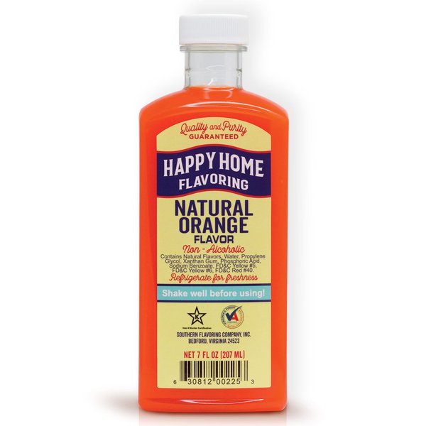 Happy Home Natural Orange Flavoring, Non-alcoholic, Certified Kosher, 7 oz