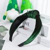 St Patrick's Day Knotted Headbands Irish Green Velvet Headband Headbands for Women and Girls Saint Patty's Day Hair Costume Green Accessories Head Band for Holidays Girls Gifts Wide Knot Hairbands