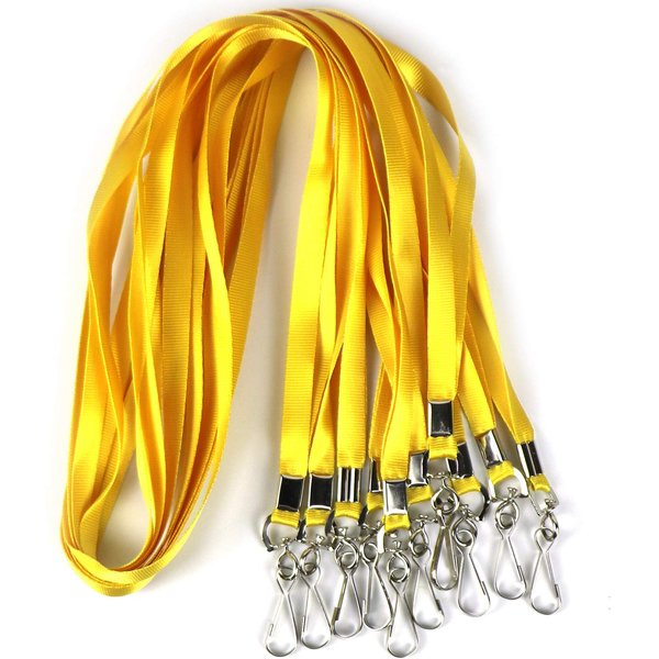 Bulk Lanyards Premium Cruise Lanyard Nylon Badge Lanyards Id Holder Perfect for Office, Kids, Teachers (Yellow, 50 Pack)