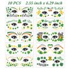EVECILOO 10 Pcs St Patricks Day Face Tattoos, Shamrock Tattoo Stickers, Irish Stickers Green Face Tattoo Kit, Saint Patricks Day Irish Parade Party Favors Body Decoration Make Up for Kids