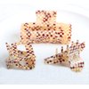 Checkered Hair Claw Clips,Pack of 3,Vintage Amber Checkered Claw Clips Cellulose Acetate Banana Clips,Nonslip Hair Clamp for Women Girls (Amber)