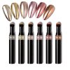 Rose Gold Chrome Nail Powder Pen,RoseFlower 6 pcs Metallic Nail Art Pigment Powder Pen Set, Shiny Nail Glitter Powder Air Cushion Pen with Magic Mirror Effect for Nail Art Design Decoration