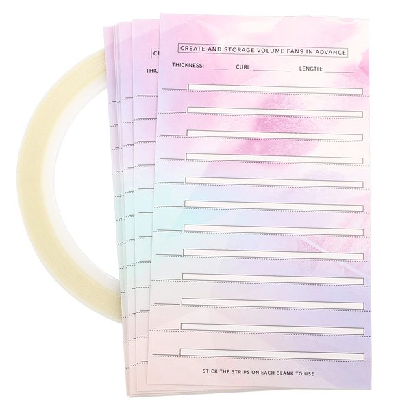 10pcs False Eyelash Fans Paper Card Eyelash Extension Storage Card with Double Sided Adhesive Tape Quick Flower Storage Grafting Kit for Display Rack for Women Girl