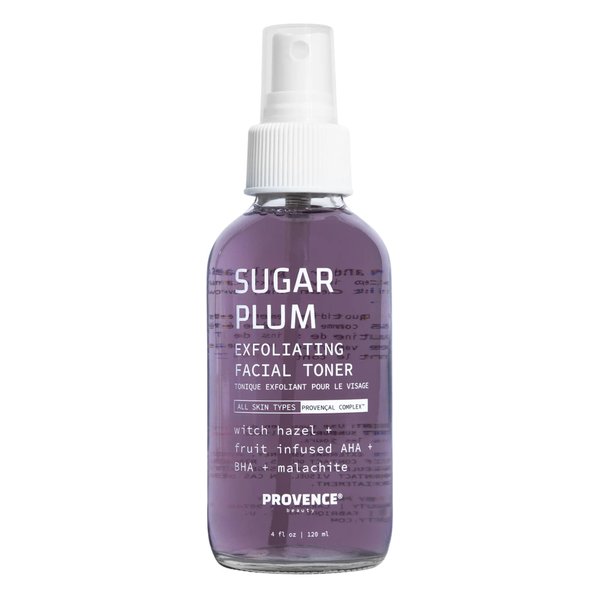 Provence Beauty Sugar Plum Exfoliating Facial Toner – Exfoliating Skin Care Toner for Face – Ideal Face Toner – Clarifies Pores, Visibly Smooths Texture