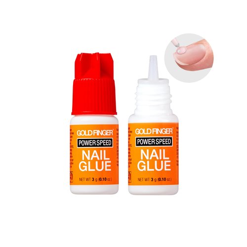 GOLDFINGER Power Speed Nail Glue, Ultra Hold, Precision Tip Nozzle Nail Adhesive, Quick & Fast Set in Seconds, Perfect for Bond & Repair Artificial & Natural Nails (2pcs)