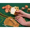 Gold Games Professional Poker Chips Set, 100 Poker Chips, 2 Decks of Playing Cards, Water-Resistant, Gold and Bold in True Casino Style