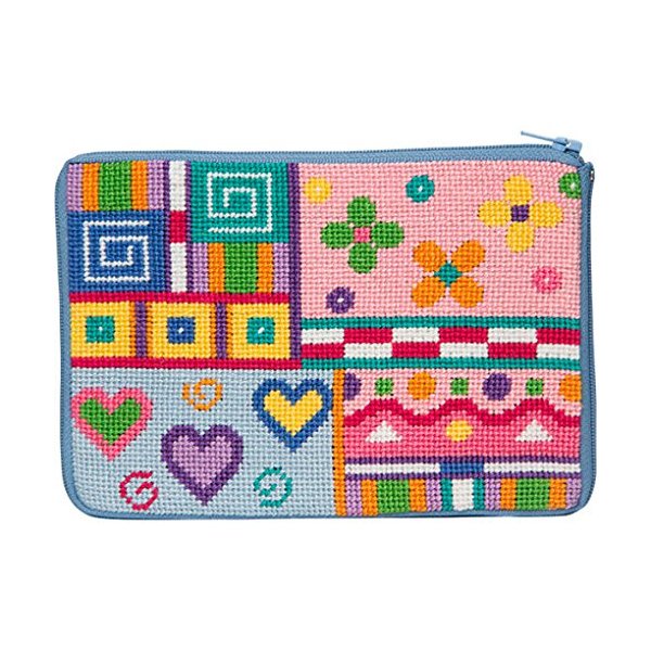 Stitch & Zip Needlepoint Purse Kit- Patchwork
