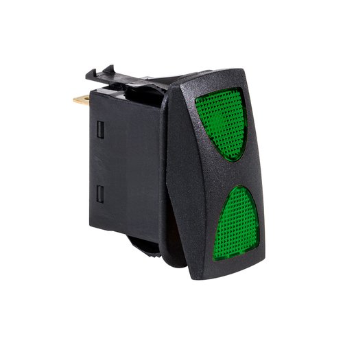 True MODS 12V DC 20A 4-Pin LED ON-Off-ON SPDT Rocker Switch - Green