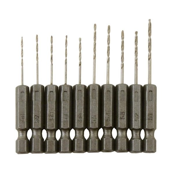 10 pc. Micro Hex Shank Drill Bit Set