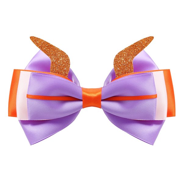 5 Inch Purple Dragon Inspired Hair Bow Clip Dragon Horns Ears Halloween Costume Dress Up Accessories for Figment