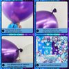 MEHOFOND Snow Birthday Party Supplies, Winter Wonderland Balloon Garland Arch Kit Blue Purple Foil Curtain Snowflake Tablecloth Snowflake Foil Balloons Winter Baby Girl Birthday Party Decorations