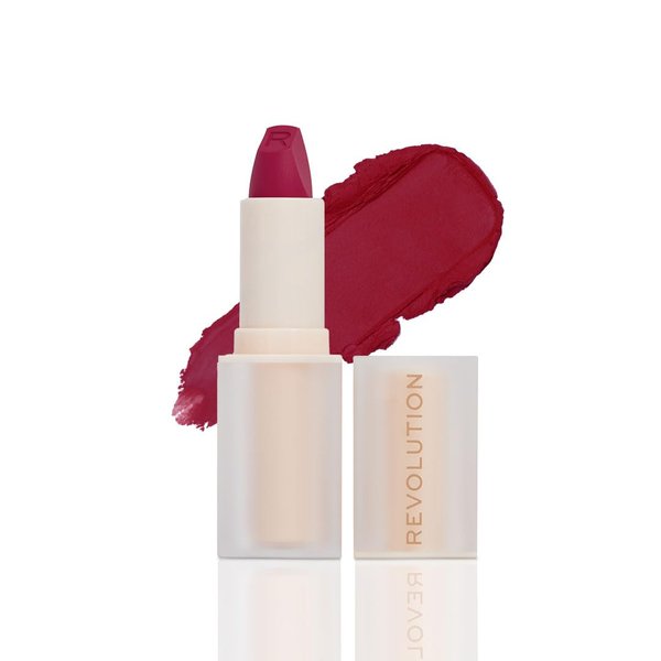 Revolution Beauty, Lip Allure Soft Satin Lipstick, Highly Pigmented & Smudge Proof, Long Lasting Creamy Satin Finish, Contains Vitamin E, Material Girl Wine, 0.11 Oz