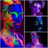 Blacklight Neon Face and Body Paint, 8 Tubes 0.34oz Glow in the Dark Body Paints, Neon Fluorescent Glow in Dark Party Supplies (10ml).…