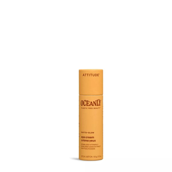 ATTITUDE Oceanly Eye Cream Bar, EWG Verified, Plastic-free, Plant and Mineral-Based Ingredients, Vegan and Cruelty-free Beauty Products, PHYTO GLOW, Unscented, 0.3 Ounce