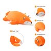 Niuniu Daddy Fox Stuffed Animals Not Weighted, Cute Big Lying Fox Plush Toy, 18.1in Kawaii Soft Plushies, Hugging Body Pillow for Christmas/Birthday/Party Gifts Presents for Kids Girls Boys Adults