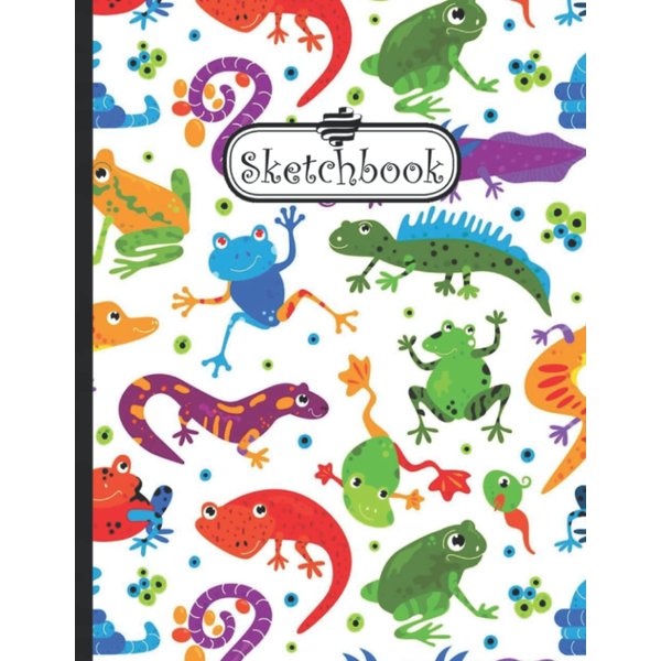 Sketchbook: Funny Lizards Pattern Sketching Book, Sketch Drawing Journal Sketchbook for Sketching - 8.5 x 11 Inches - 120 Pages.