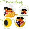 1pc Ducks for Jeeps,AOT Small Rubber Ducks with White Cowboy Hat,Sunglasses, American Flag Scarf, Gun and Black Base, Jeep Ducks for Ducking for Birthday Party Toys Decorations