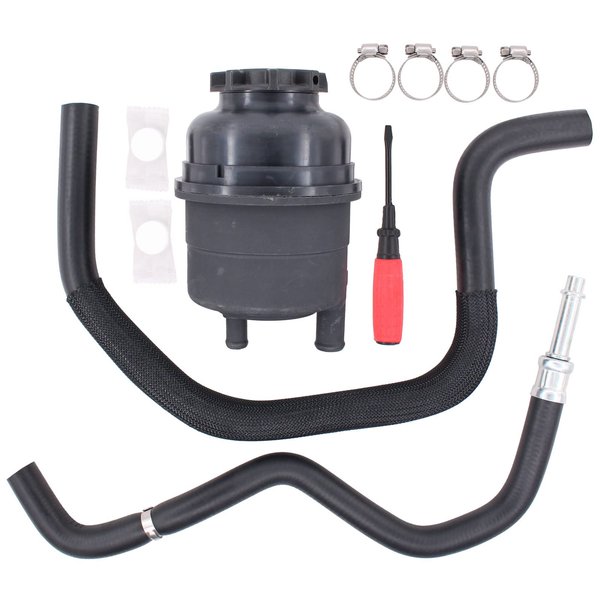 NewYall Power Steering Hose and Fluid Reservoir Tank Kit with Screwdriver Clamps for BMW 5 7 Series E38 E39 323i 328i 330i 525i 528i 550i Z3 X3 X5