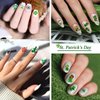 St. Patrick's Day Nail Art Stickers Green Irish Clover Nail Decals 3D Self-adhesive Nail Art Supplies Lucky Leaves Beer Nail Design Shamrock Nail Stickers for Saint Patrick's Day Nail Decoration 6 Pcs